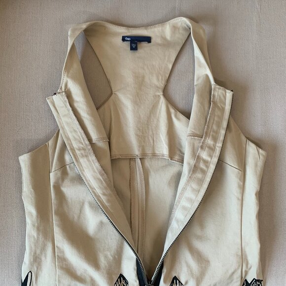 Gap Vena Cava Khaki Sleeveless Haleter Mini Dress Tan Black Beige Bohemian Boho - Picture 16 of 16